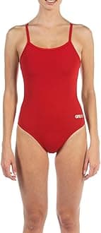 Arena Women's Solid Challenge Back One Piece Swimsuit, Red, 24