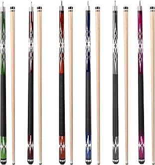 - GSE Games & Sports Expert 58" 2-Piece Canadian Maple Hardwood Billiard Pool Cue Sticks for Men/Women, House or Commercial/Bar Use (Several Colors, Weight 18oz, 19oz, 20oz, 21oz Available)