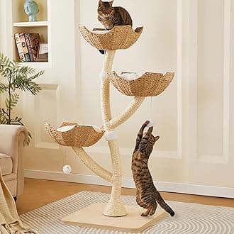 Modern Cat Tree 53" Tall, Scratching Tower for Multiple Small Large Cats with Scratching Post, Multi-Level Luxury Cat Condo