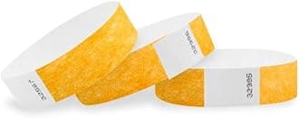 200 WristCo Goldenrod Tyvek Wristbands for Events - Comfortable Tear Resistant Paper Bracelets ID Wrist Bands for Concerts Festivals Admission Party Identification