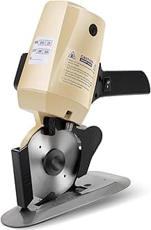 GCCSJ 110V Electric Rotary Fabric Cutter, Rotary Cutter for Fabric Machine, 4 Inch Rotary Blade Hand Held Fabric Slitting Machine with Automatic Sharpener for Multi-Layer Clothing, Textiles, Carpet