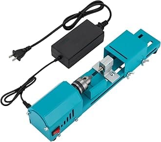Mini Wood Lathe Machine,96 w Aluminum Alloy Lathe Polishing Machine,Buddha Pearl Lathe Milling W/Saw Blade Guard,Speed Adjustable Rotary Tool,4000-9000rpm For Wood Polishing,Grinding,Cutting.