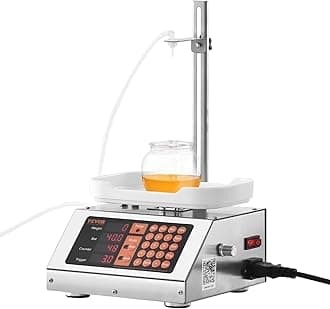 VEVOR Liquid Filling Machine, 5-50 g Weighing Capacity, Automatic Bottle Filler Machine, Bottling Machine Peristaltic Pump Digital Control for Milk, Water, Wine, Beverage, Soy Sauce