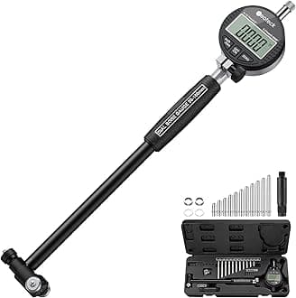 Neoteck Bore Gage Set Digital Indicator Dial Bore Gauge (2"-6"/0.0005") with Self-Centering Dial, Carbide Anvils, Insulated Grips for Deep Engine Cylinder Measurement-Black