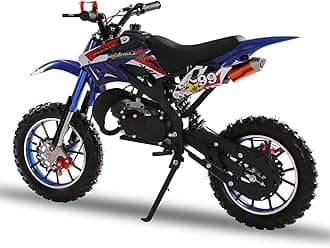 50cc Dirt Bike for Adults & Kids, Mini Bike Gas Powered Off Road Trail Bike with Speeds up to 40 MPH for Uphill and Off-Road Conditions, 2-Stroke, Blue, Medium, 14083092