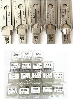 Professional Locksmith Tools SS001 SS002 SS002R SC1 SC4 KW1 KW5 R52 TE2 SC20 M1 AM5 for Door Civil Lock Hand Tool (Color : AM5)