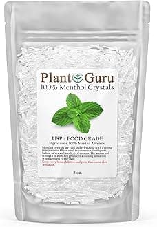 Menthol Crystals 8 oz. Mentha Arvensis 100% Pure Natural USP Food Grade - Great for Cosmetics, Salves, Balms, Creams and Soap Making.