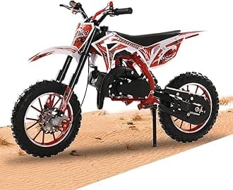 2-Stroke Gas Power Kids Dirt Bike, 49cc Kids Mini Motocross - The Ultimate Off-Road Thrill with High Speed, Maximum Control and Endless Adventure, Racing Max Speed 40km/H (Red)