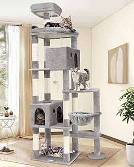 Giant Cat Tree, 83 inch Cat Tree for Indoor Cats Large Adult, XXL Cat Tower with 9 Scratching Posts for 20lb+ Heavy Duty Large Adult Cats, F83, Light Grey